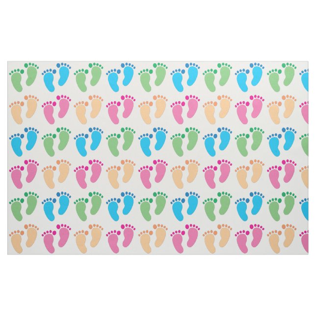 Colorful Footprints Fabric (Fat Quarter)