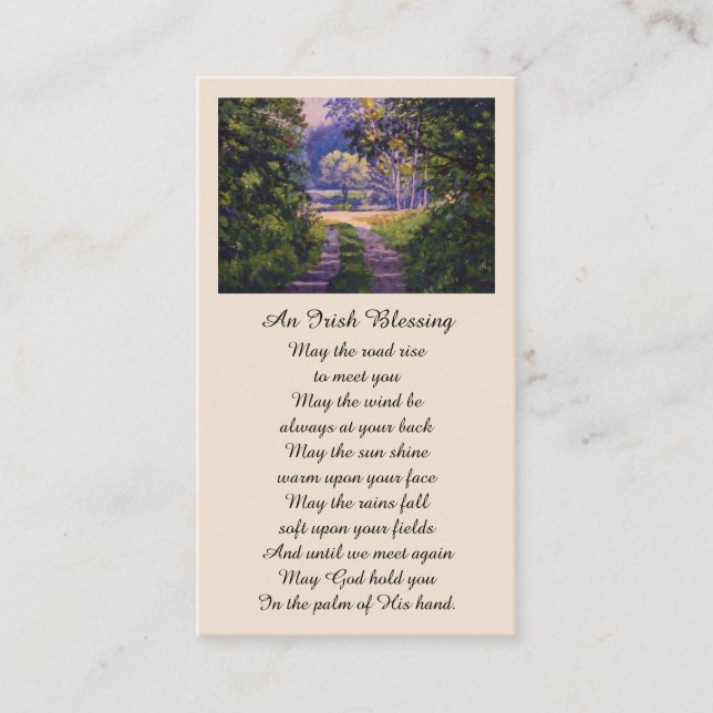 Colorful Forest Light Blessing Prayer Card (Front)
