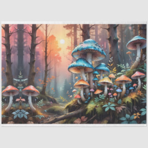 Colorful Forest Mushroom Art I Tissue Paper