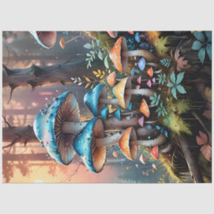 Colorful Forest Mushroom Art II Tissue Paper