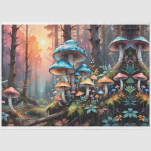Colorful Forest Mushroom Art II Tissue Paper