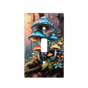 Colorful Forest Mushroom Art Light Switch Cover