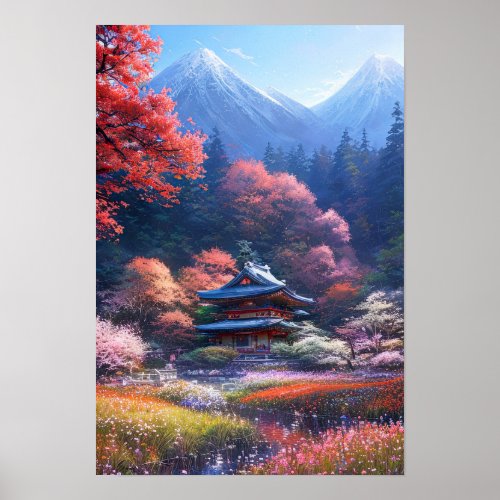 Colorful Forest Oasis Poster