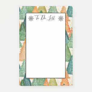 Colorful Forest of Evergreen Christmas To Do List Post-it Notes