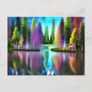 Colorful Forest Postcard