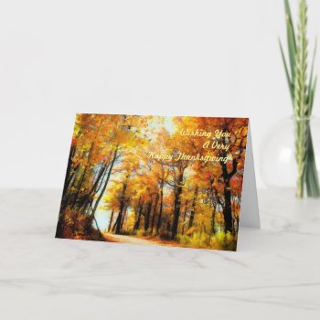 Colorful Forest Thanksgiving Greeting Card by LoisBryan at Zazzle