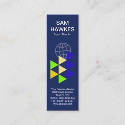 Colorful Forward Triangles Global Import Export Mini Business Card