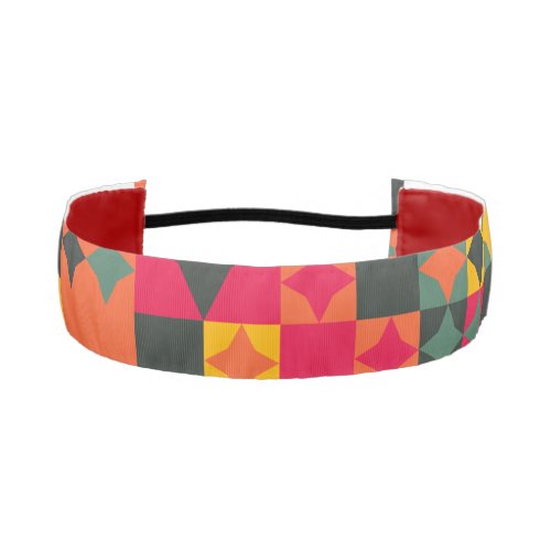 Colorful four_pointed stars athletic headband