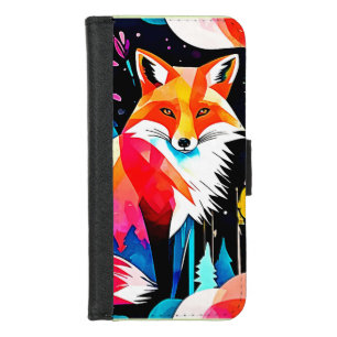 Colorful Fox Abstract Art iPhone 8/7 Wallet Case