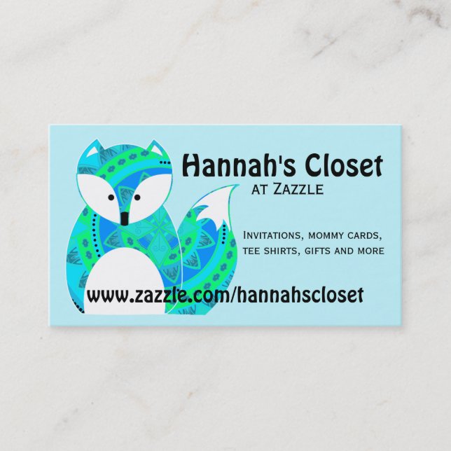 Colorful Fox Business Card (Front)