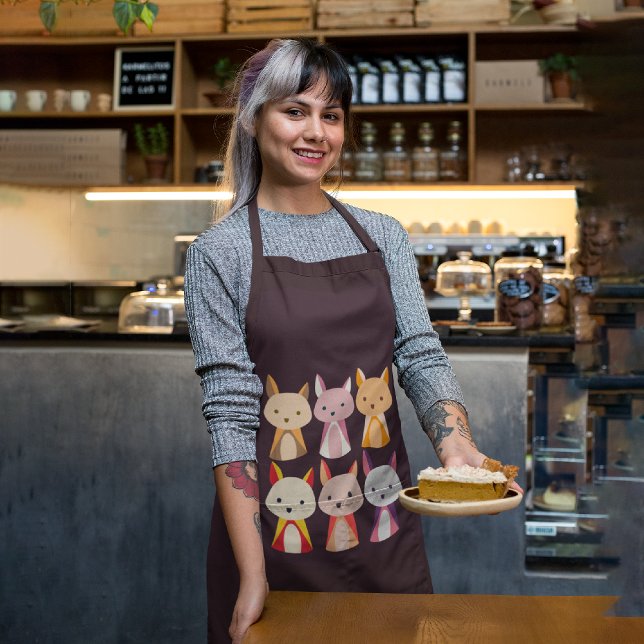 Colorful Fox Cartoon Apron (Creator Uploaded)