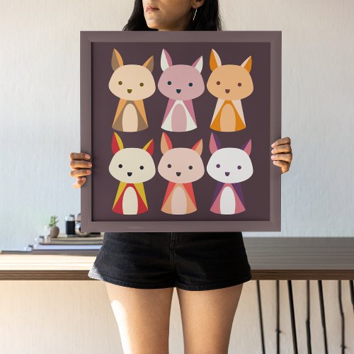 Colorful Fox Cartoon Canvas Print