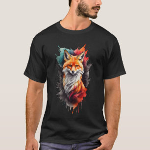 Colorful Fox Face Logo T-Shirt