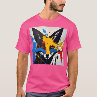 Colorful Fox Silhouette Expressionistic Art Fox Lo T-Shirt