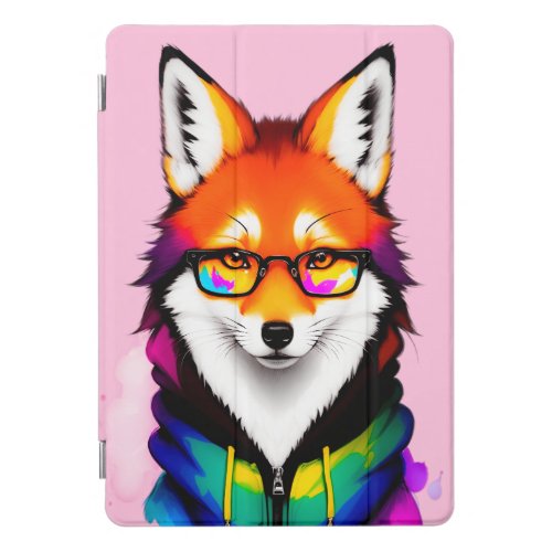 Colorful Fox with Glasses and Hoodie  iPad Pro Cover