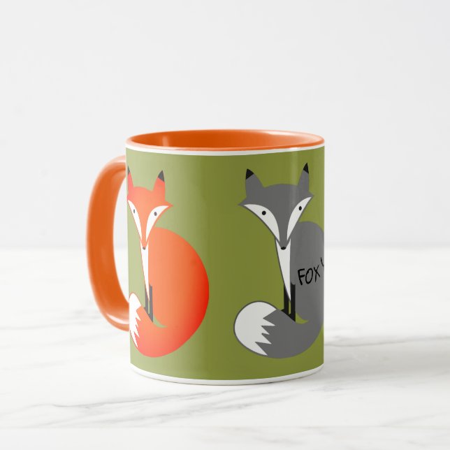 Colorful Foxy Fox Design Mug (Front Left)