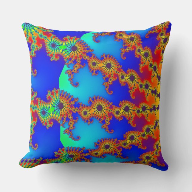 Colorful Fractal 120717 Throw Pillow (Front)