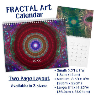 Colorful Fractal Art -  Calendar