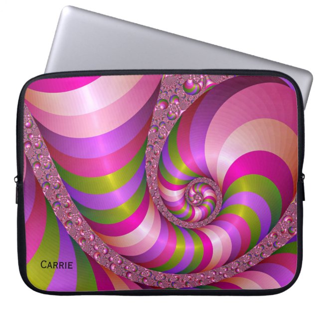 Colorful Fractal Art Custom Laptop Case (Front)