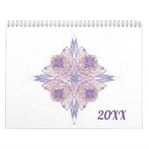 Colorful Fractal Art Designs Twelve Months Calendar