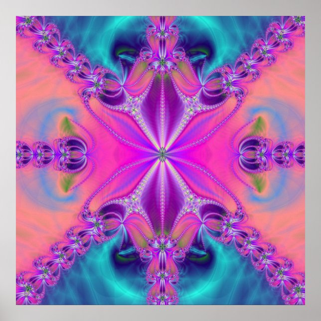 Colorful Fractal Artwork Poster (Front)