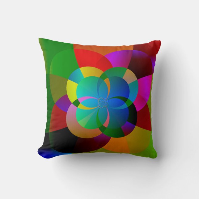 Colorful fractal artwork throw pillow (Front)