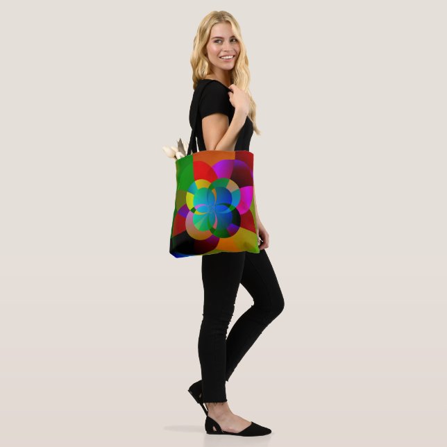 Colorful fractal artwork tote bag (On Model)