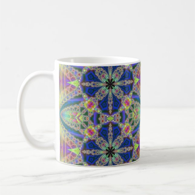 Colorful Fractal Bursts Mug (Left)
