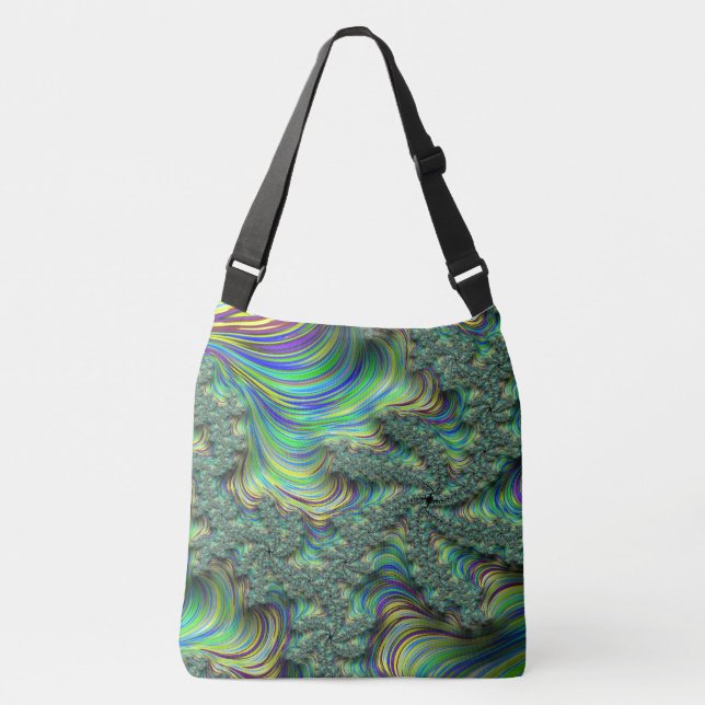 Colorful Fractal Crossbody Bag (Front)
