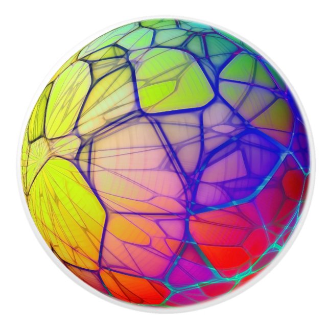 Colorful Fractal Door Konob Cabinet Pull (Front)