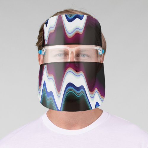 Colorful Fractal Energy Wavelength Abstract Face Shield