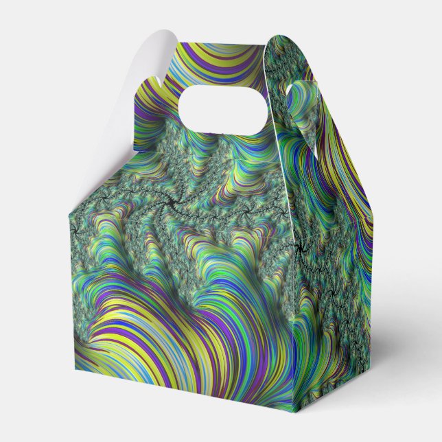 Colorful Fractal Favor Boxes (Back Side)