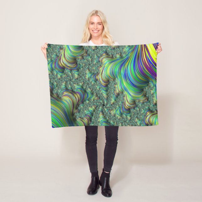 Colorful Fractal Fleece Blanket (In Situ)