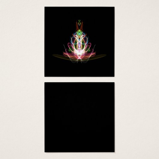 Colorful Fractal Flower Square Business Card (Front & Back)