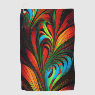 Colorful Fractal Flowers Golf Towel