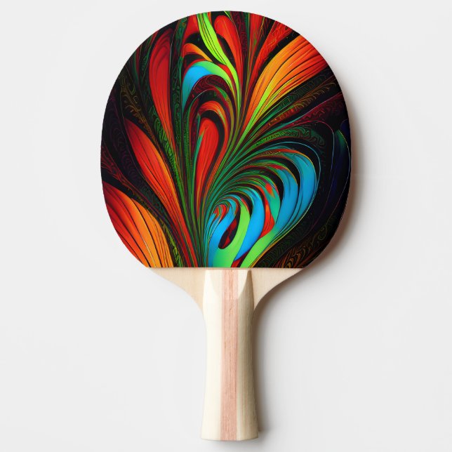 Colorful Fractal Flowers Ping Pong Paddle (Front)
