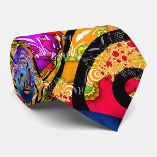 Colorful Fractal Hodgepodge Tie