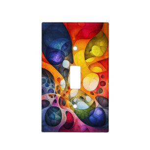 Colorful Fractal Light Switch Cover Geometric Art