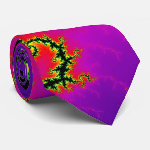 Colorful Fractal Lightning Strike Neck Tie