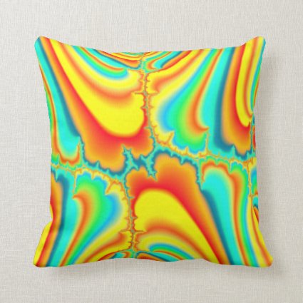 Colorful fractal psychedelic custom throw pillow
