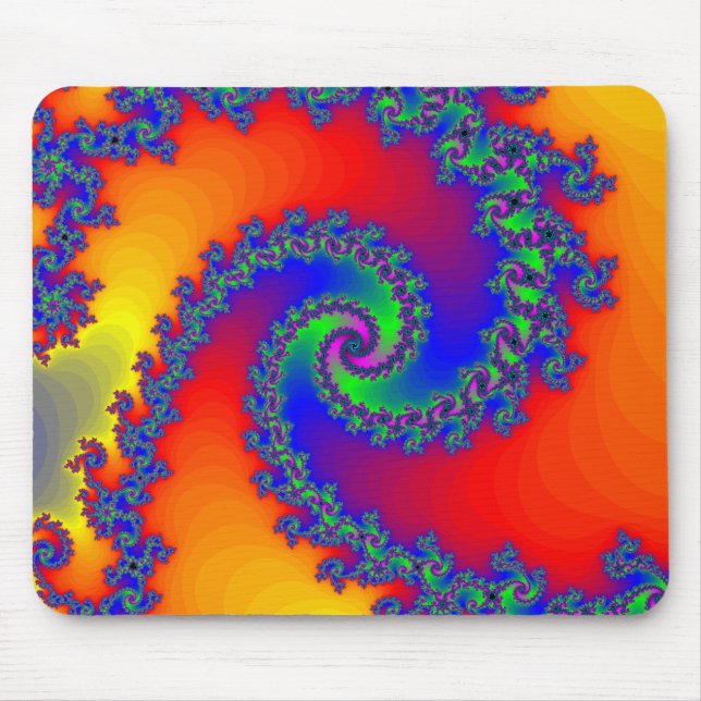 Colorful Fractal Spiral: Mouse Pad (Front)