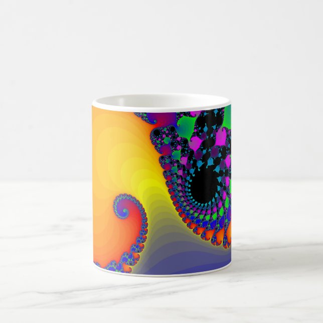 Colorful Fractal Spirals: Coffee Mug (Center)