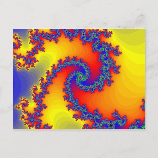 Colorful Fractal Spirals: Postcard (Front)