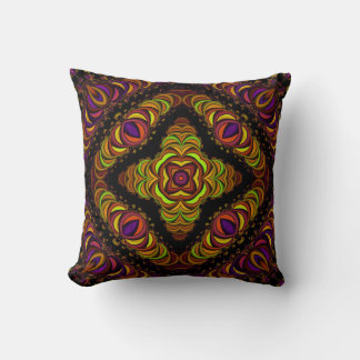 Colorful Fractascope 9 Throw Pillow