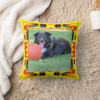 Colorful Frame Create Your Own Pet Photo Throw Pillow