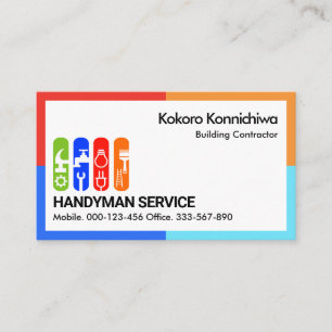 Colorful Frame Handyman Construction Business Card
