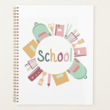 Colorful frame of school objects