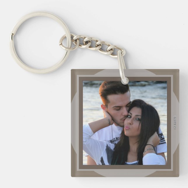Colorful Frame Square Photo Keychain - HAMbWG (Front)