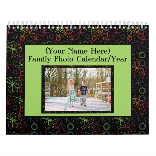 Colorful Frames Family Photo 1 per Page Calendar