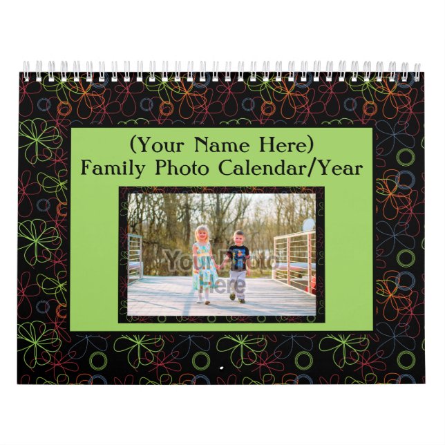 Colorful Frames Family Photo 1 per Page Calendar (Cover)